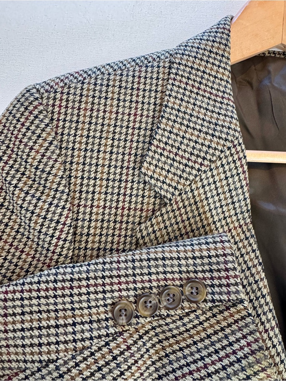 VTG Ralph Lauren Polo University Club Blazer 43R Silk Wool Houndstooth Canada